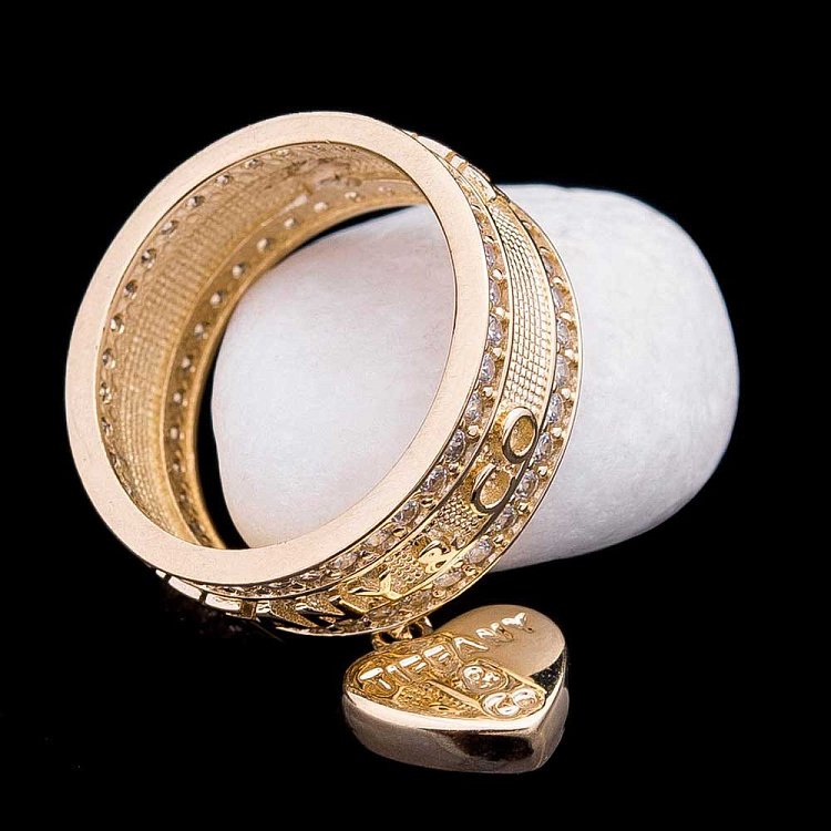 Золотое кольцо с финаитами к04273 от ювелирного магазина Оникс - 2