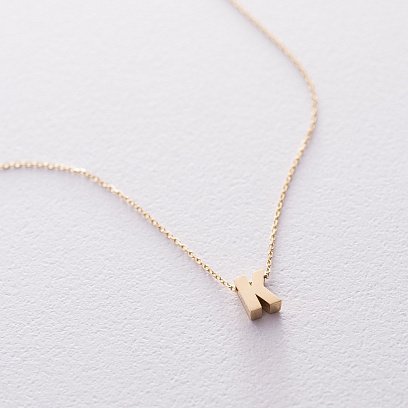 Кольє з буквою "К" в жовтому золоті кол01164К №2