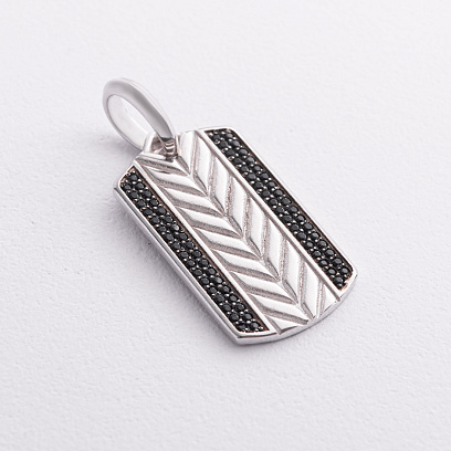 Серебряный жетон с черными фианитами 1876 №3