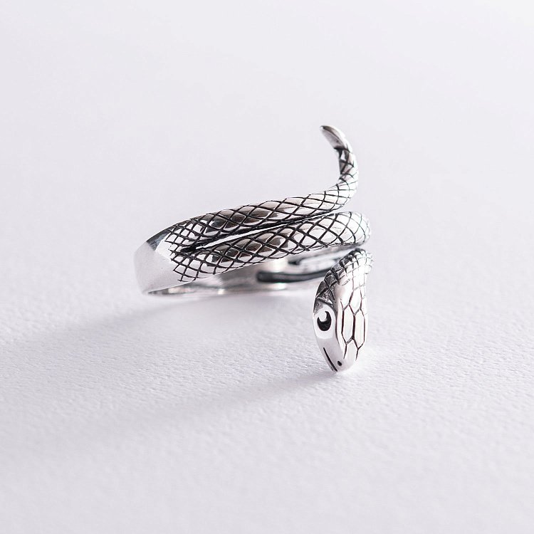 Срібна каблучка "Змія" 112613 від ювелірного магазину Онікс - 3