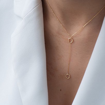 Колье "Кружочки" в желтом золоте кол01842 №2