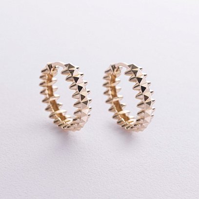 Серьги - кольца в желтом золоте с09059