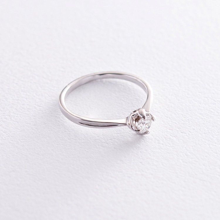 Заручальна каблучка в білому золоті (діамант) кб0190lg від ювелірного магазину Онікс