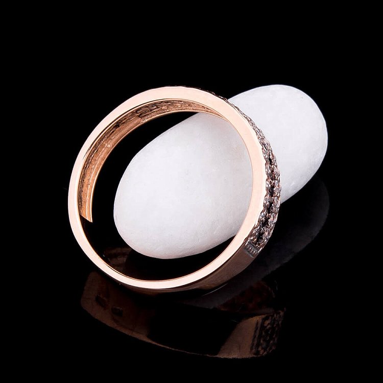 Золотое кольцо с фианитами к02687 от ювелирного магазина Оникс - 1