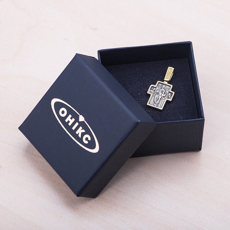 Серебряный крест с позолотой 131690 от ювелирного магазина Оникс - 4