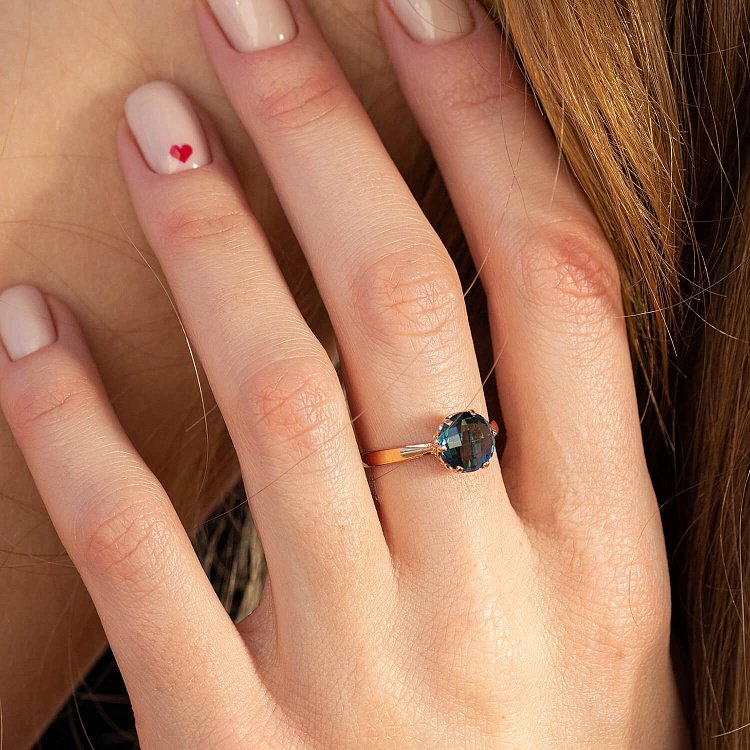 Кольцо в красном золоте (Лондон топаз) к4748топ от ювелирного магазина Оникс - 5