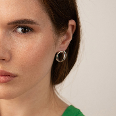 Серебряные серьги "Sphere" 7340 №2