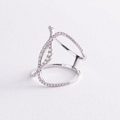Каблучка в білому золоті з діамантами 197550ch №3