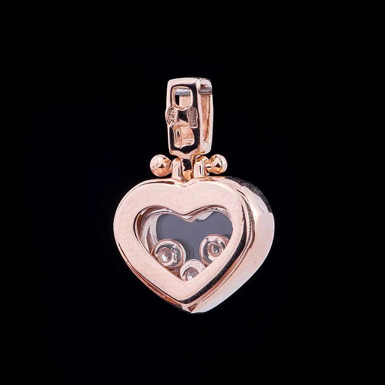 Золотая подвеска "Сердце" (фианиты) п02494 от ювелирного магазина Оникс - 2