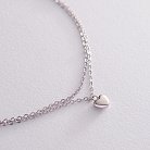 Срібний браслет на ногу з сердечками 141420 от ювелирного магазина Оникс - 2