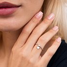 Золотое кольцо "Сердечко" с фианитом к06823 от ювелирного магазина Оникс