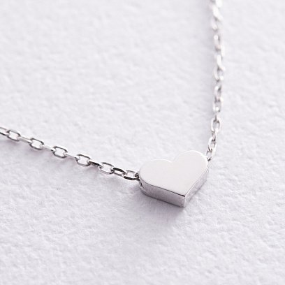 Колье "Сердечко" в белом золоте кол01771 №9
