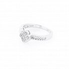 Срібний перстень "Клевер" з фіанітами 112024 от ювелирного магазина Оникс - 1