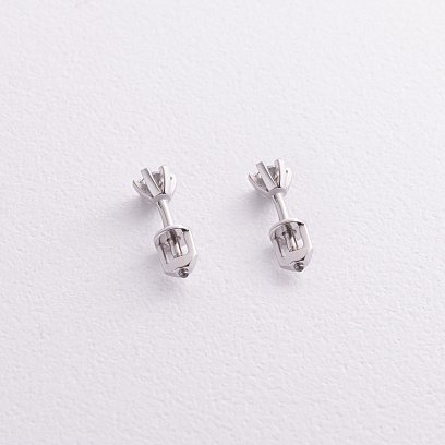 ﻿Золоті сережки - пусети з фіанітами с09285 №2