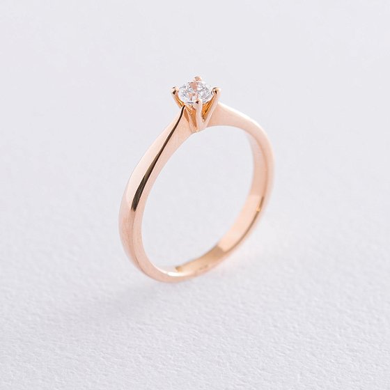 Золотое помолвочное кольцо (цирконий Swarovski) к06258