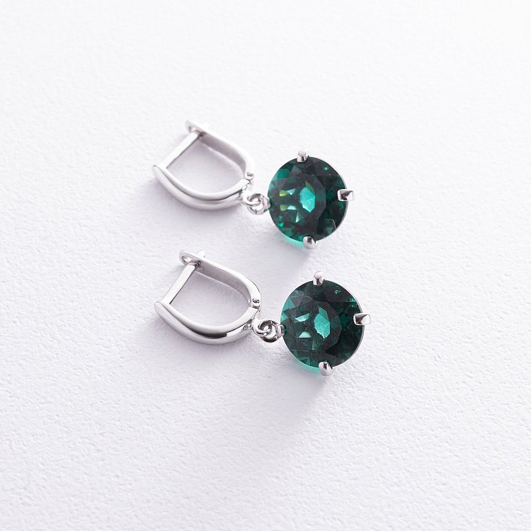 Золоті сережки "Захоплення" (синт. турмалін) с08484 від ювелірного магазину Онікс - 3