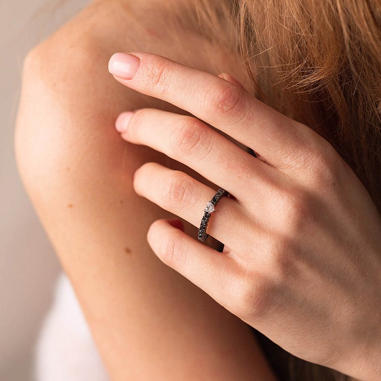 Золота каблучка з діамантами кб0260ar від ювелірного магазину Онікс - 10