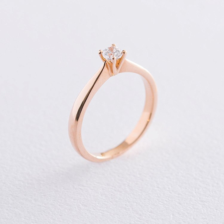 Золотое помолвочное кольцо (цирконий Swarovski) к06258 от ювелирного магазина Оникс