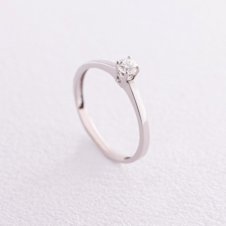 Заручальна золота каблучка з діамантом кб0424 від ювелірного магазину Онікс