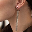 Срібні асиметричні сережки "Домініка" з фіанітами 123182 от ювелирного магазина Оникс - 5