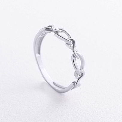 Кольцо "Бесконечность" в белом золоте к08502