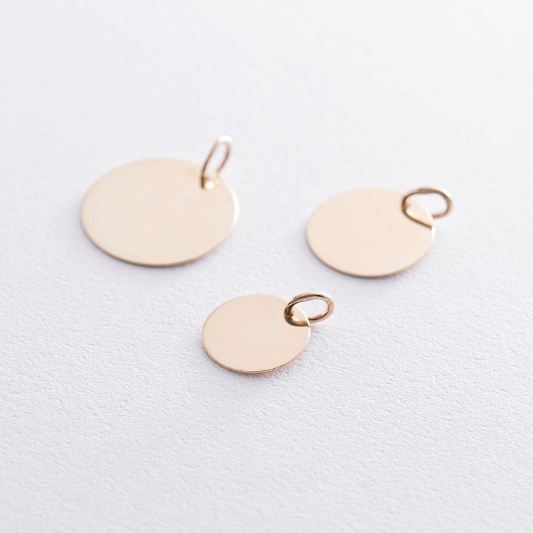 Кулон для гравировки в желтом золоте (17 мм) п03435 от ювелирного магазина Оникс - 2