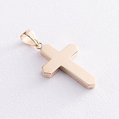 Крест в желтом золоте (черные фианиты) п03493 №2