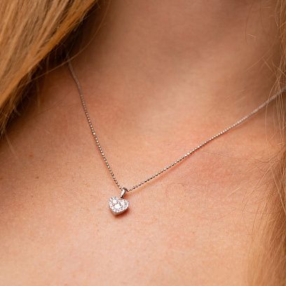 Золотий кулон "Сердечко" з діамантами пб0353cha №4