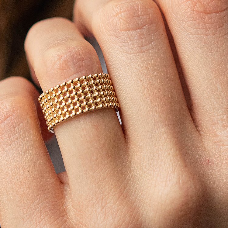 Каблучка "Рейчел" з кульками (жовте золото) к07333 від ювелірного магазину Онікс - 10