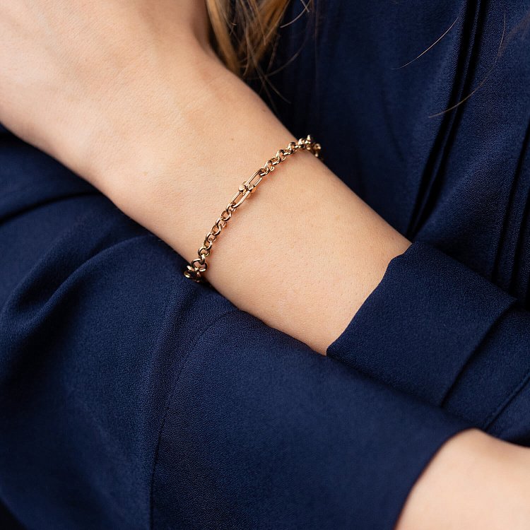 Браслет "Фантазия" в красном золоте б05194 от ювелирного магазина Оникс - 1