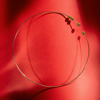 Колье - чокер "Emilia" (желтое золото) с шариками кол02615 №10