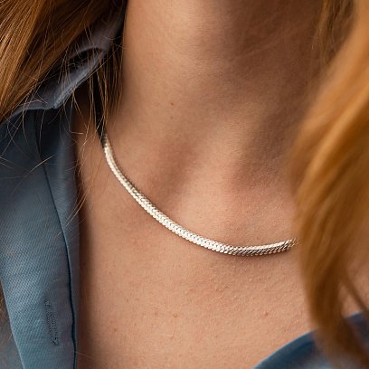 Серебряная цепочка (снейк) рс134518 №4