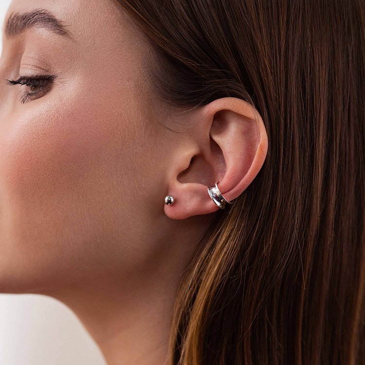 Серебряная серьга - каффа "Lorette" 122871 от ювелирного магазина Оникс - 7