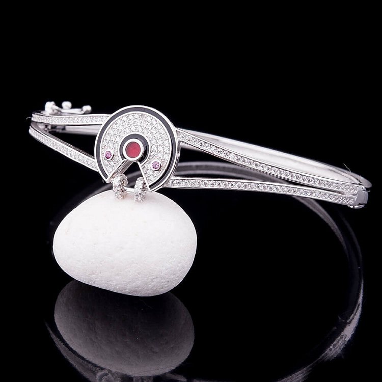 Срібний браслет з емаллю і фіанітами 14918 від ювелірного магазину Онікс - 3