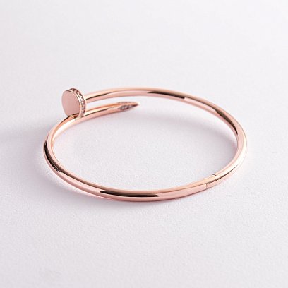 Золотий браслет "Цвях" з фіанітами б05043 №3