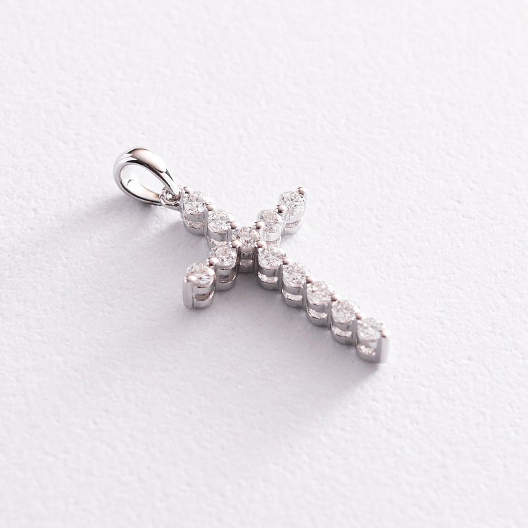 Золотий хрестик (діамант) пб0163ri від ювелірного магазину Онікс