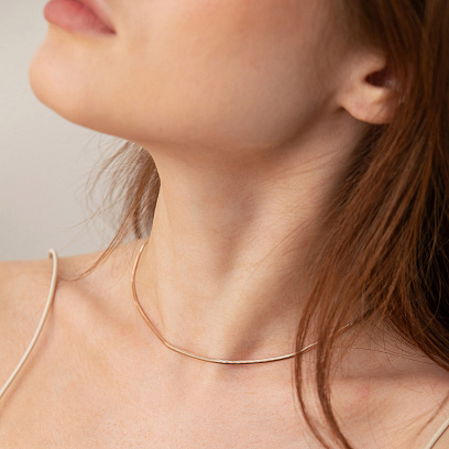 Кольє "Gisele" у червоному золоті (снейк - 2 мм) ц00321-2 №4