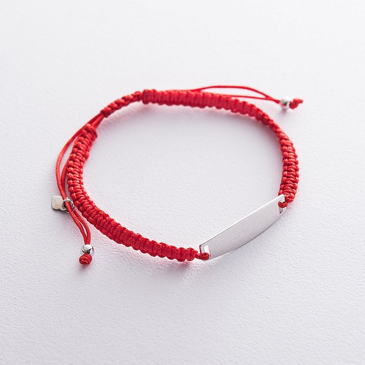 Браслет для гравировки с красной нитью 141414 от ювелирного магазина Оникс