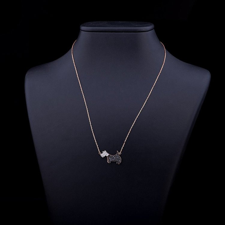 Золотое колье "Друг человека" с фианитами ц00254 от ювелирного магазина Оникс - 1