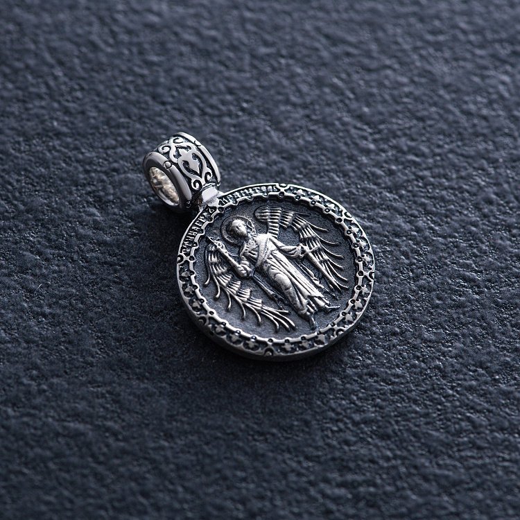 Срібна ладанка "Ангел Хранитель. Молитва" 132963 від ювелірного магазину Онікс - 4