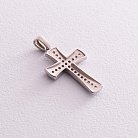 Срібний хрестик з фіанітами 131602 от ювелирного магазина Оникс - 2