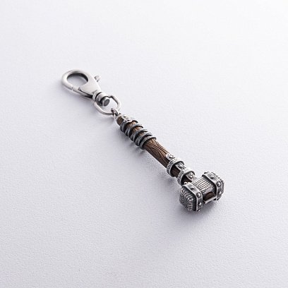 Серебряный брелок "Молот викинга" с эбеном 1116 №17