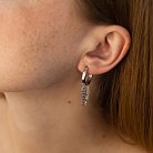 Серебряные серьги - кольца с цепочками 902-01450 от ювелирного магазина Оникс - 4