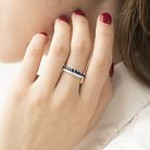 Золотое кольцо с синими сапфирами и бриллиантами кб0186лг от ювелирного магазина Оникс - 3
