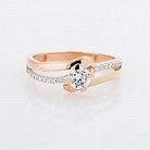Золотое помолвочное кольцо с фианитами к03346 от ювелирного магазина Оникс - 1