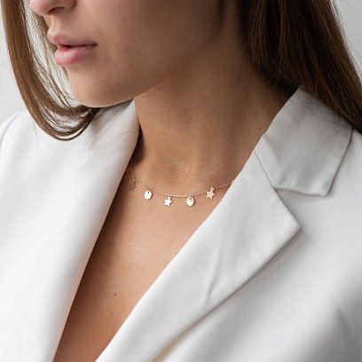 Золоте кольє "Монетки та зірочки" кол01739 №2