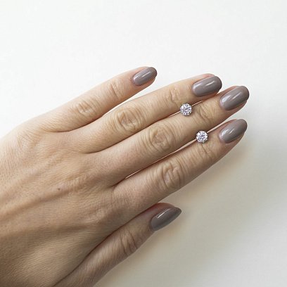 Золотые серьги-гвоздики с фианитами с05182 №4