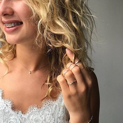 Срібне кольє "Крапля дощу" 181006 №6