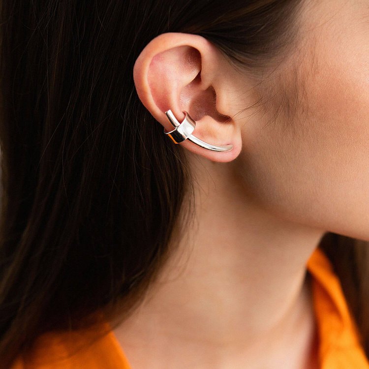 Срібна каффа "Дотик" (на праве вушко) 122913 від ювелірного магазину Онікс - 4