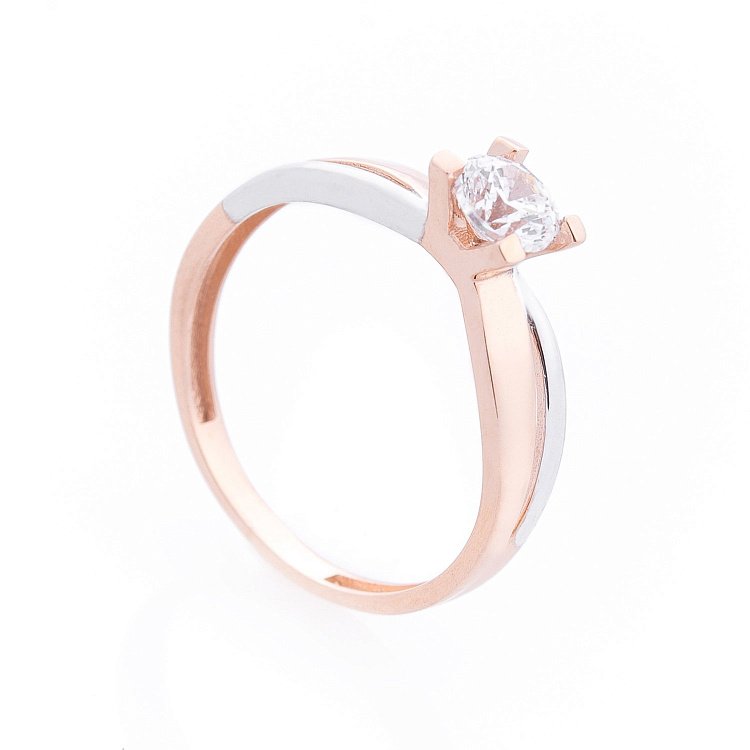 Золота заручальна каблучка з фіанітом к03343 від ювелірного магазину Онікс - 1